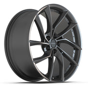 DEFIANT DF06 20x9 / 20x10 5x120 Dark Satin Charcoal Staggered Wheel SET