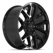Set(4) 20x9 DF17B Gloss Black - 6x139.7 +18ET with 275/55r20 TBB TS-37 AT Tires