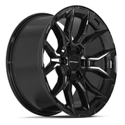 Set(4) 20x9 DF18A Gloss Black - 6x139.7 +18ET with 275/55r20 TBB TS-37 AT Tires