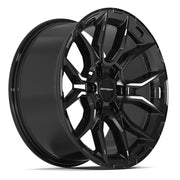 Set(4) 20x9 DF18B Gloss Black - 6x139.7 +18ET with 275/55r20 TBB TS-37 AT Tires
