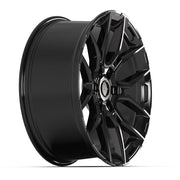 Set(4) 22x9 DF18C Gloss Black - 6x135 +18ET