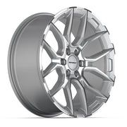 Set(4) 22x9 DF18C Gloss Silver Machined - 6x135 +18ET with 285/45r22 Sailun TerraMax AT2 Tires