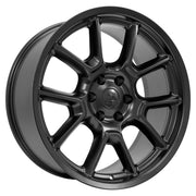 Set(4) 22x9.5 DG21 Satin Black - 6x139.7 +9ET with 285/45r22 Goodyear Eagle Touring Tires