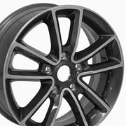 Set(4) 17x6.5 DG25 Gloss Gunmetal with Polished Face - 5x127 +40ET