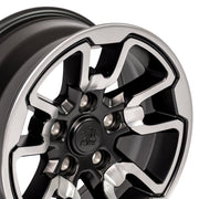 Set(4) 17x8 DG55 Satin Black with Polished Face - 5x139.7 +18ET