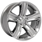 OE Wheels DG65 20x9 5x139.7 19et Gloss Silver with Polished Face Wheel SET