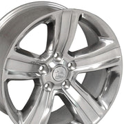 OE Wheels DG65 20x9 5x139.7 Gloss Silver with Polished Face Wheels 275-55-20 Goodyear Eagle LS2 Tires SET
