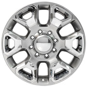 OE Wheels DG66 20x8 8x165.1 54.65et Gloss Hyper Silver with Chrome Insert Wheel SET