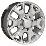 OE Wheels DG66 20x8 8x165.1 54.65et Gloss Hyper Silver with Chrome Insert Wheel SET