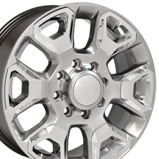 OE Wheels DG66 20x8 8x165.1 54.65et Gloss Hyper Silver with Chrome Insert Wheel SET