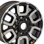 Set(4) 18x8 DG76 Gloss Gunmetal with Polished Face - 8x165.1 +57.15ET