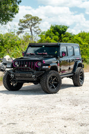 Set(4) 20x10 4P63 Gloss Black Brushed with Tinted Clear - 5x127 &amp; 5x139.7 -18ET