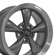 Set(4) 17x8 &amp; 17x9 FR01 Gloss Anthracite Machined Lip - 5x114.3 +29.5ET