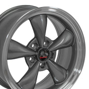 OE Wheels FR01 17x9 / 17x10.5 5x114.3 Gloss Anthracite Machined Lip Staggered Wheel SET