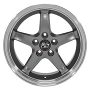 OE Wheels FR04 17x9 5x114.3 24et Gloss Gunmetal Machined Lip Wheel SET