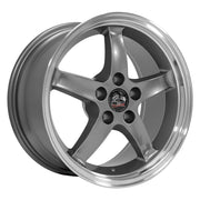 OE Wheels FR04 17x9 5x114.3 24et Gloss Gunmetal Machined Lip Wheel SET