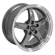 OE Wheels FR04 17x9 5x114.3 24et Gloss Gunmetal Machined Lip Wheel SET