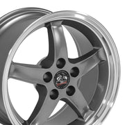 OE Wheels FR04 17x9 5x114.3 24et Gloss Gunmetal Machined Lip Wheel SET