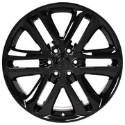 OE Wheels FR76 22x9 6x135 Gloss Black Wheels 285-45-22 Bridgestone Dueler Alenza HL Tires TPMS SET