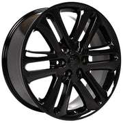 OE Wheels FR76 22x9 6x135 Gloss Black Wheels 285-45-22 Bridgestone Dueler Alenza HL Tires SET