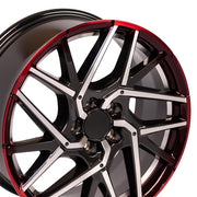 Set(4) 18x8 HD06 Gloss Gunmetal Machined Face - Two Tone - 5x114.3 +50ET