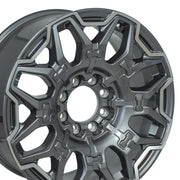 Set(4) 22x9.5 HM02 Gloss Gunmetal Machined - 8x165.1 +33ET
