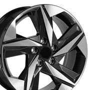 OE Wheels HY12 17x7 5x114.3 49et Gloss Black Machined Wheel SET