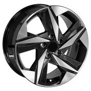 OE Wheels HY12 17x7 5x114.3 49et Gloss Black Machined Wheel SET