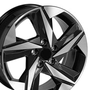 OE Wheels HY12 17x7 5x114.3 49et Gloss Black Machined Wheel SET