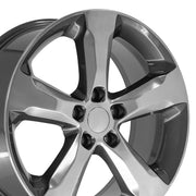 Set(4) 20x8.5 JP28 Gloss Gunmetal with Polished Face - 5x127 +50ET