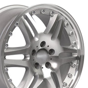 OE Wheels MB09 18x8.5 5x112 35et Gloss Silver Machined Wheel SET