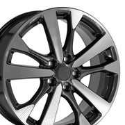 OE Wheels NS30 18x7.5 5x114.3 55et Gloss Gunmetal Machined Wheel SET