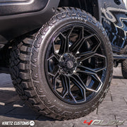 RAM 1500 REBEL 4PLAY WHEELS RIMS 4P83 22X12 35X12.5X22 FURY TIRES 6 INCH ROUGH COUNTRY LIFT BY KRIETZ CUSTOMS