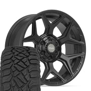 Set(4) 20x9 4P06 Satin Black - 6x135 &amp; 6x139.7 +0ET with 275/55r20 Sailun TerraMax RT Tires