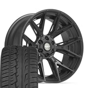 Set(4) 22x10 4P40 Satin Black - 6x135 &amp; 6x139.7 -18ET with 285/45r22 Ironman iMove GEN 2 SUV Tires