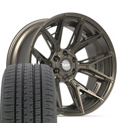 Set(4) 22x10 4P40 Satin Bronze - 6x135 &amp; 6x139.7 -18ET with 285/45r22 Bridgestone Dueler Alenza HL Tires
