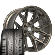 Set(4) 22x10 4P40 Satin Bronze - 6x135 &amp; 6x139.7 -18ET with 285/45r22 Goodyear Eagle Touring Tires
