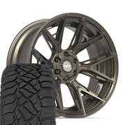 Set(4) 22x10 4P40 Satin Bronze - 6x135 &amp; 6x139.7 -18ET with 285/45r22 Sailun TerraMax RT Tires