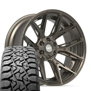 Set(4) 22x10 4P40 Satin Bronze - 6x135 &amp; 6x139.7 -18ET with 33x12.50r22 TBB TS-57 RT Tires