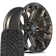 Set(4) 22x10 4P83 Satin Bronze - 6x135 &amp; 6x139.7 -18ET with 33x12.50r22 Sailun TerraMax RT Tires