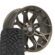 Set(4) 22x10 4P83 Satin Bronze - 6x135 &amp; 6x139.7 -18ET with 285/45r22 Sailun TerraMax RT Tires