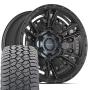 17" 4PLAY Wheels fit GM-Ford-Lincoln-Nissan-Toyota - 4PS01 Satin Black 17x9, Sailun Tires Set