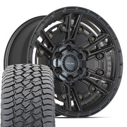 18" 4PLAY Wheels fit GM-Ford-Lincoln-Nissan-Toyota - 4PS01 Satin Black 18x9, Sailun Tires Set