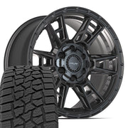 Set(4) 18x9 4PS20 Satin Black - 6x135 &amp; 6x139.7 +18ET with 275/65r18 Ironman All Country AT-X Tires
