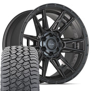 20" 4PLAY Wheels fit GM-Ford-Lincoln-Nissan-Toyota - 4PS20 Satin Black 20x9, Sailun Tires Set
