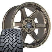 Set(5) 20x9 4PS63 Satin Bronze - 5x127 &amp; 5x139.7 -6ET with 275/55r20 TBB TS-37 AT Tires