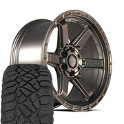 Set(4) 17x9 4PS63 Satin Bronze - 5x127 &amp; 5x139.7 -6ET with 33x12.50r17 Sailun TerraMax RT Tires