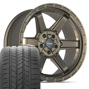 20" 4PLAY Wheels fit Ram-Dodge-Jeep-GM-Ford - 4PS63 Satin Bronze 20x9, Goodyear Tires Set