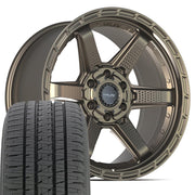20" 4PLAY Wheels fit GM-Ford-Lincoln-Nissan-Toyota - 4PS63 Satin Bronze 20x9, Bridgestone Tires Set