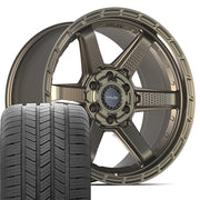 20" 4PLAY Wheels fit GM-Ford-Lincoln-Nissan-Toyota - 4PS63 Satin Bronze 20x9, Goodyear Tires Set